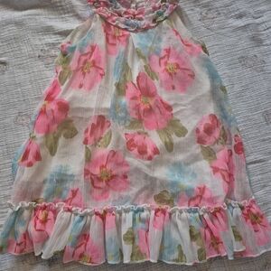 Elegant Floral Kids Dress with Pink and Blue